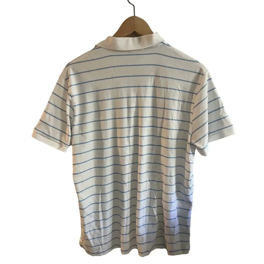 Polo Ralph Lauren polo white blue stripes size large slim